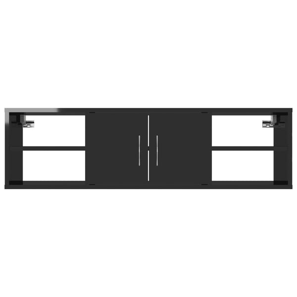 vidaXL Étagère murale Noir brillant 102x30x29 cm Aggloméré