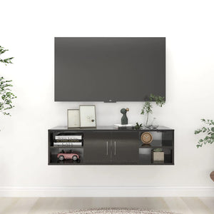 vidaXL Étagère murale Noir brillant 102x30x29 cm Aggloméré