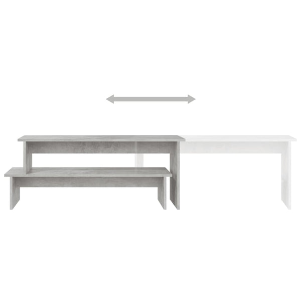 vidaXL Meuble TV gris béton 180x30x43 cm Bois d'ingénierie