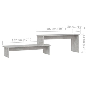 vidaXL Meuble TV gris béton 180x30x43 cm Bois d'ingénierie
