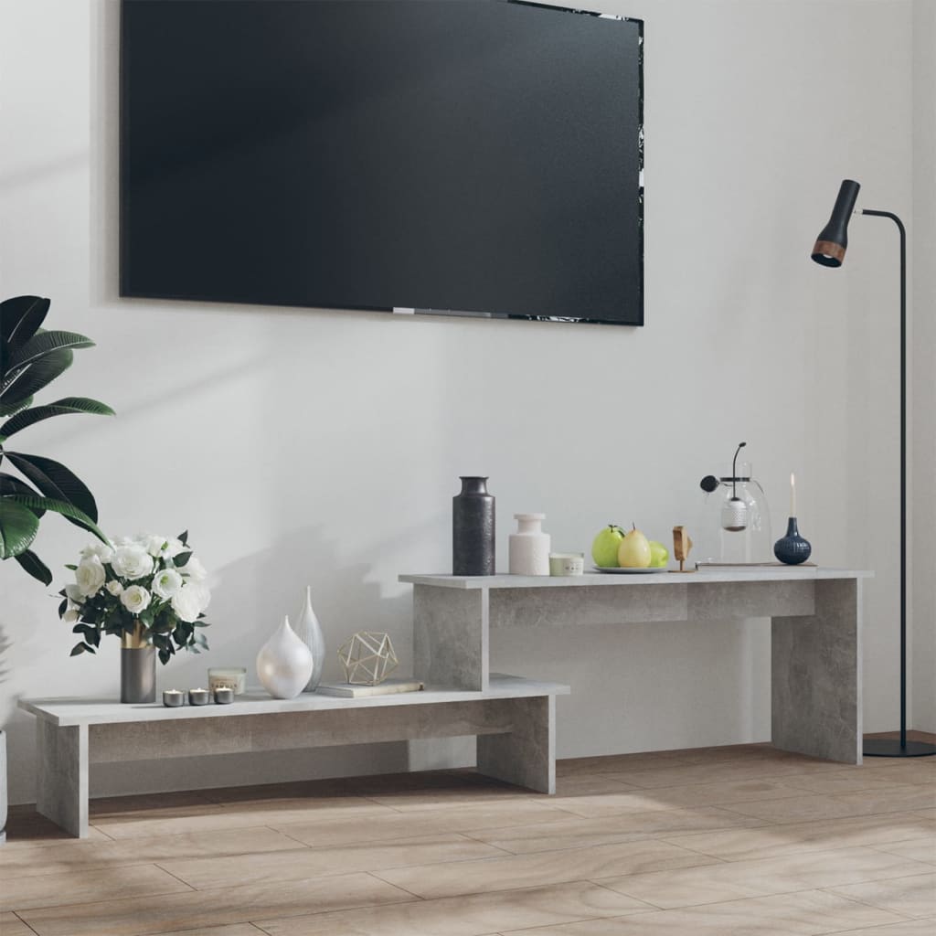 vidaXL Meuble TV gris béton 180x30x43 cm Bois d'ingénierie