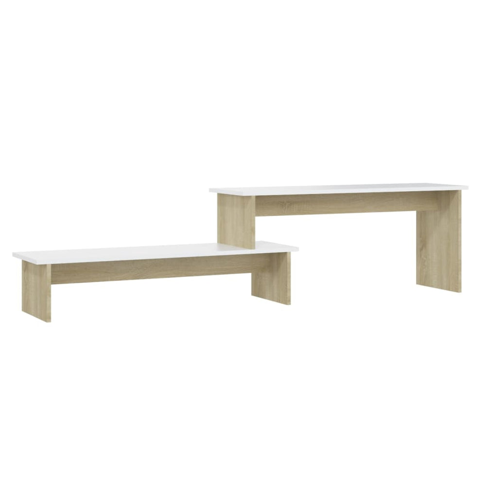 vidaXL Meuble TV chêne Sonoma blanc 180x30x43 cm bois d'ingénierie