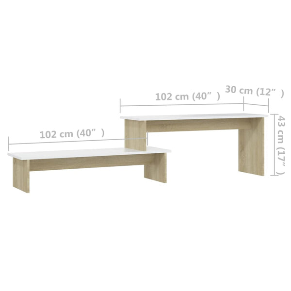 TV-Schrank Sonoma Eiche Weiß 180 cm