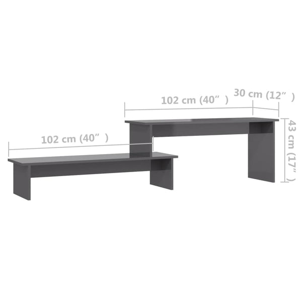 TV-Schrank Hochglanz Grau 180 cm