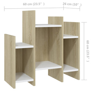 Regalschrank Sonoma Eiche Weiß 60x60 cm