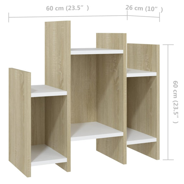 Regalschrank Sonoma Eiche Weiß 60x60 cm