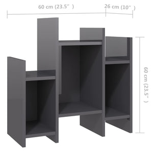 Hochglanz Grauer Regalschrank 60 cm