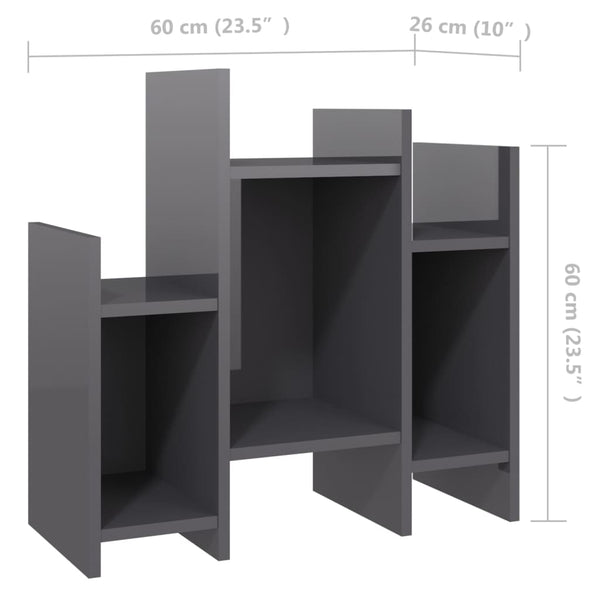 Hochglanz Grauer Regalschrank 60 cm