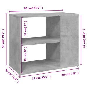 Betongrauer Beistelltisch 60x30x50 cm