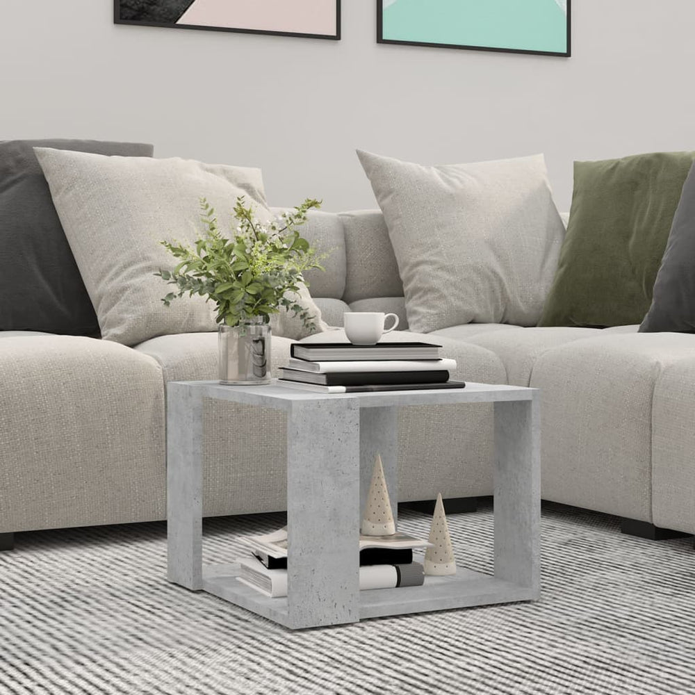 vidaXL Coffee Table Concrete Gray 40x40x30 cm Engineered Wood