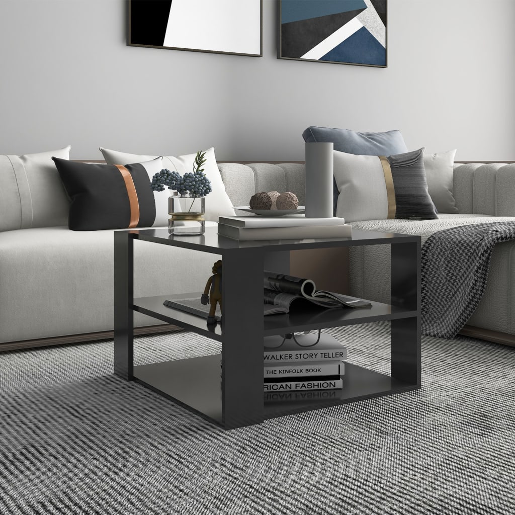 Grauer Couchtisch 60x60 cm
