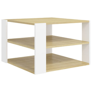 Couchtisch Sonoma Eiche Weiß 60x60 cm