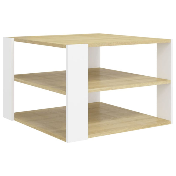 Couchtisch Sonoma Eiche Weiß 60x60 cm