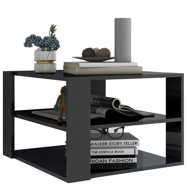 Hochglanz Couchtisch Grau 60x60 cm