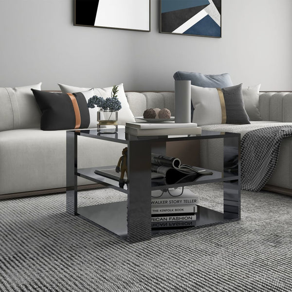 Hochglanz Couchtisch Grau 60x60 cm