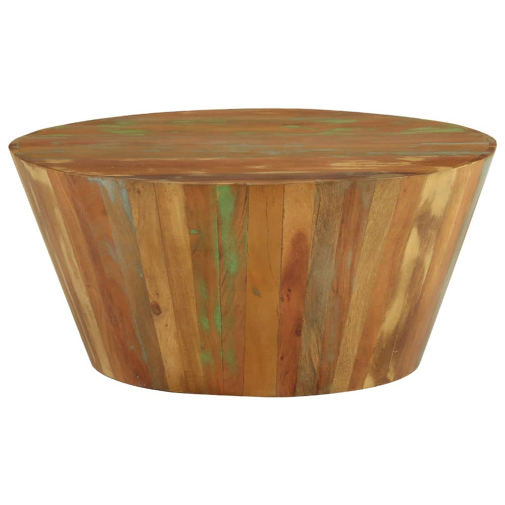 vidaXL Table basse Ø65x31 cm en bois de récupération massif