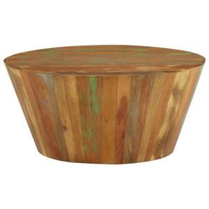 vidaXL Table basse Ø65x31 cm en bois de récupération massif