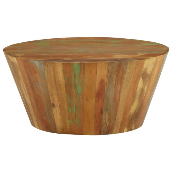 vidaXL Table basse Ø65x31 cm en bois de récupération massif