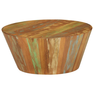 vidaXL Table basse Ø65x31 cm en bois de récupération massif