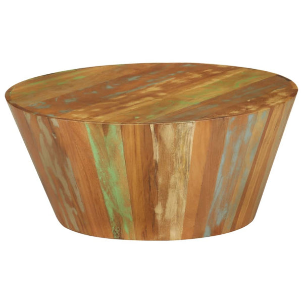 vidaXL Table basse Ø65x31 cm en bois de récupération massif
