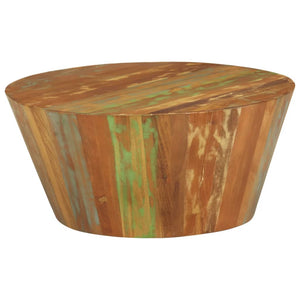 vidaXL Table basse Ø65x31 cm en bois de récupération massif
