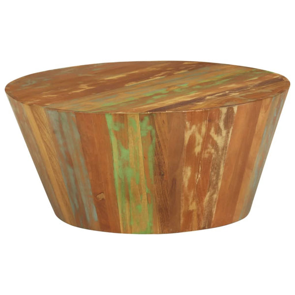 vidaXL Table basse Ø65x31 cm en bois de récupération massif