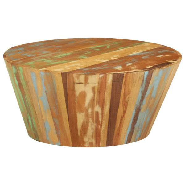 vidaXL Table basse Ø65x31 cm en bois de récupération massif