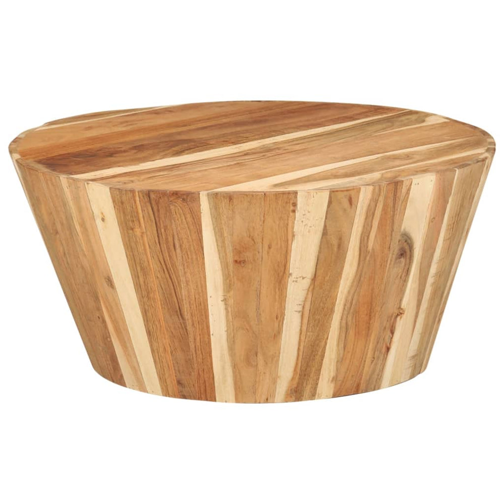 vidaXL Table basse Ø65x31 cm Bois d'acacia massif