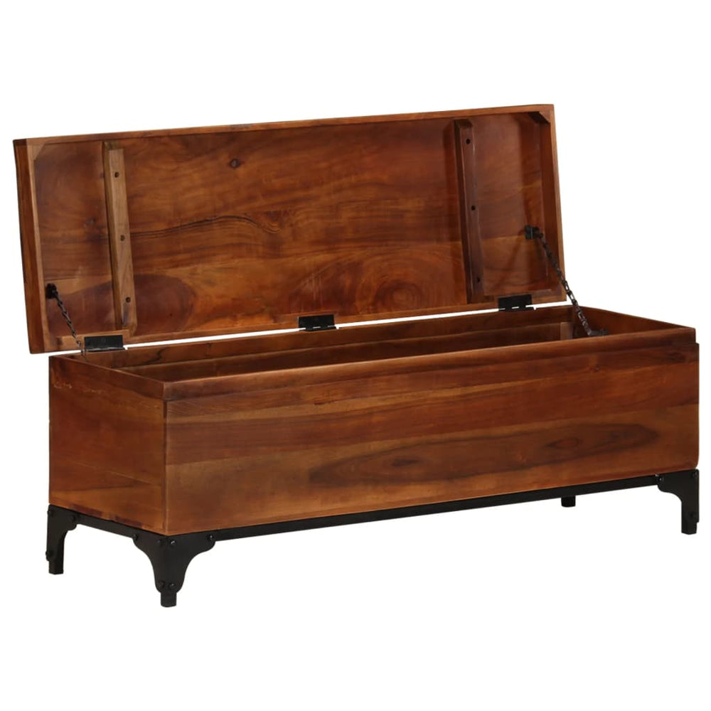 vidaXL Coffre de rangement 110x35x41 cm Bois d'acacia massif