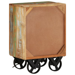 vidaXL Table de chevet à roulettes 40x30x57 cm bois de récupération massif