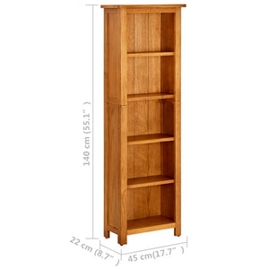 Eiche Bücherregal Massivholz 45x22x140 cm