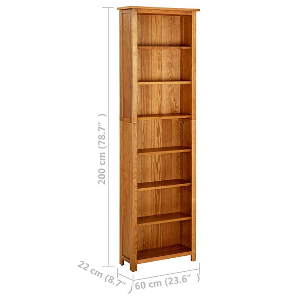 Bücherregal Eiche Massivholz 60x200 cm