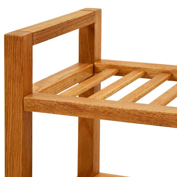 Massivholz Schuhregal Eiche, 4 Etagen
