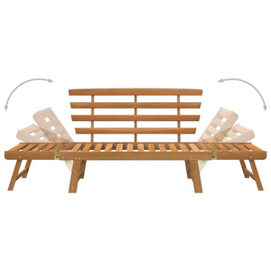 Gartenbank 2-in-1 190 cm Massivholz Akazie