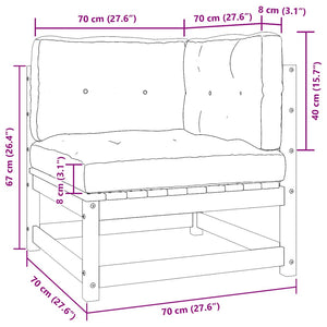 vidaXL Canapés d'angle de jardin 2 pcs avec coussins Bois de pin massif
