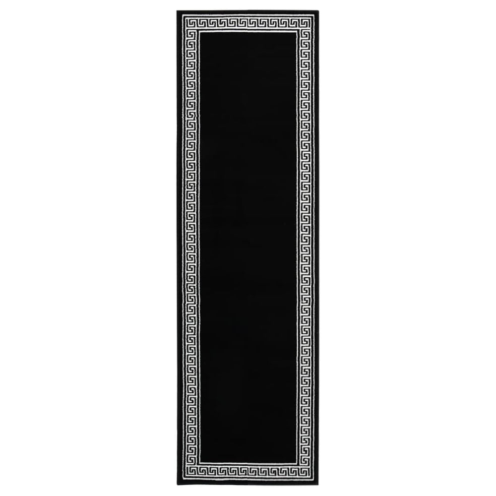 Schwarzer Teppichläufer mit Muster 60x200 cm