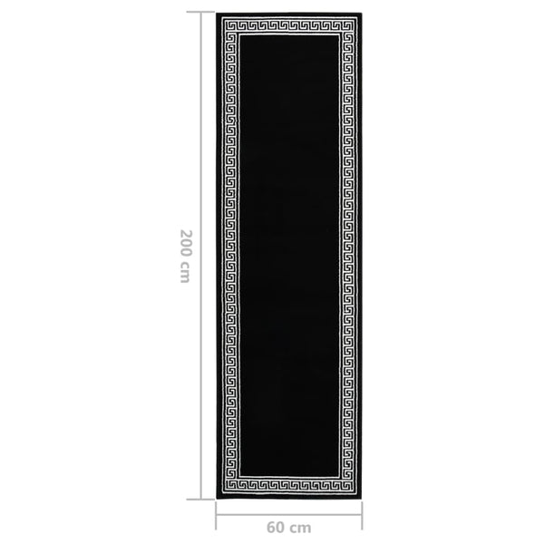 Schwarzer Teppichläufer mit Muster 60x200 cm