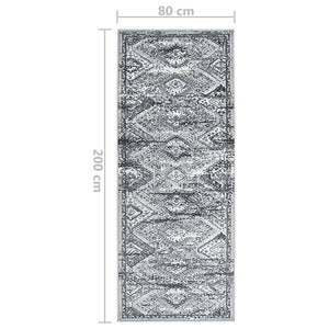 Grauer Orient Teppichläufer 80x200 cm