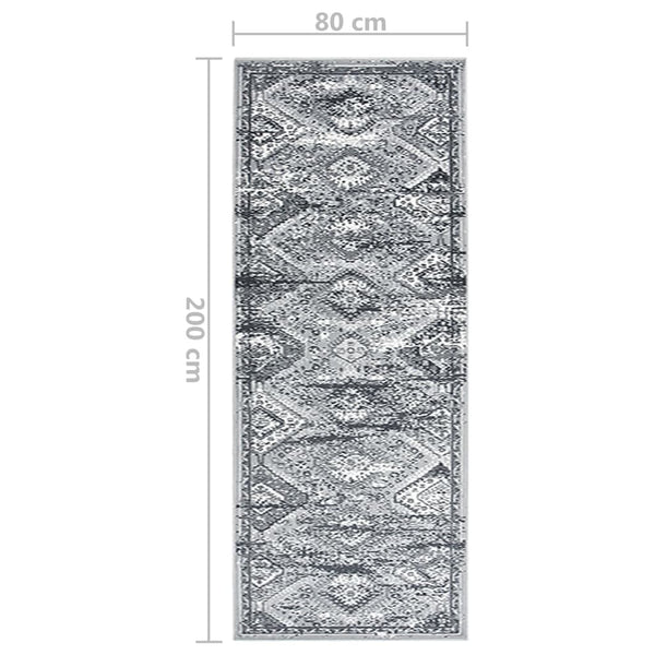 Grauer Orient Teppichläufer 80x200 cm