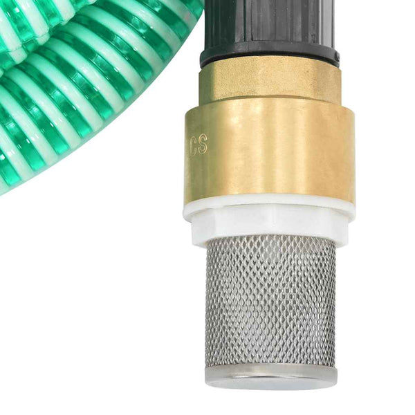 Saugschlauch mit Messing-Anschlüssen Grün 1,1" 3 m PVC