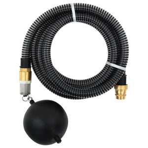 Saugschlauch mit Messing-Anschlüssen Schwarz 1,1" 4 m PVC
