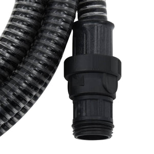Saugschlauch mit PVC-Anschlüssen Schwarz 1" 7 m PVC