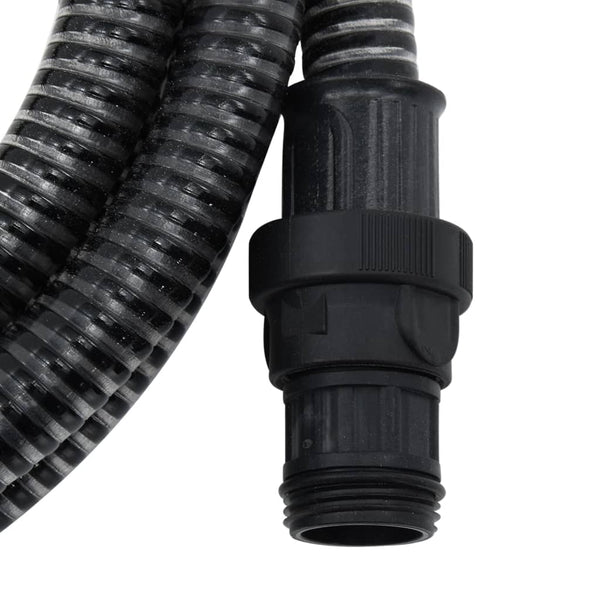Saugschlauch mit PVC-Anschlüssen Schwarz 1" 7 m PVC