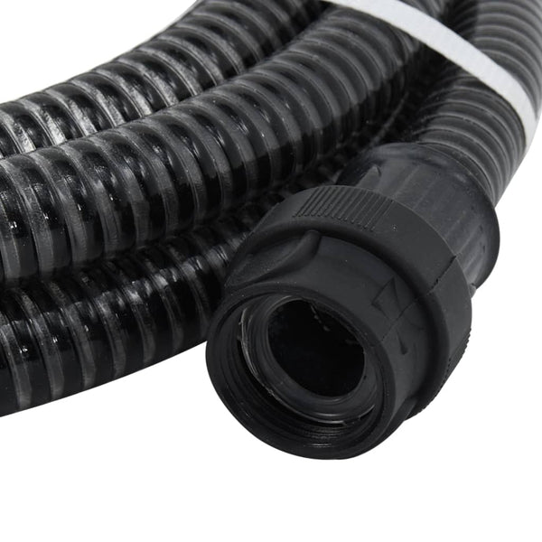Saugschlauch mit PVC-Anschlüssen Schwarz 1" 7 m PVC