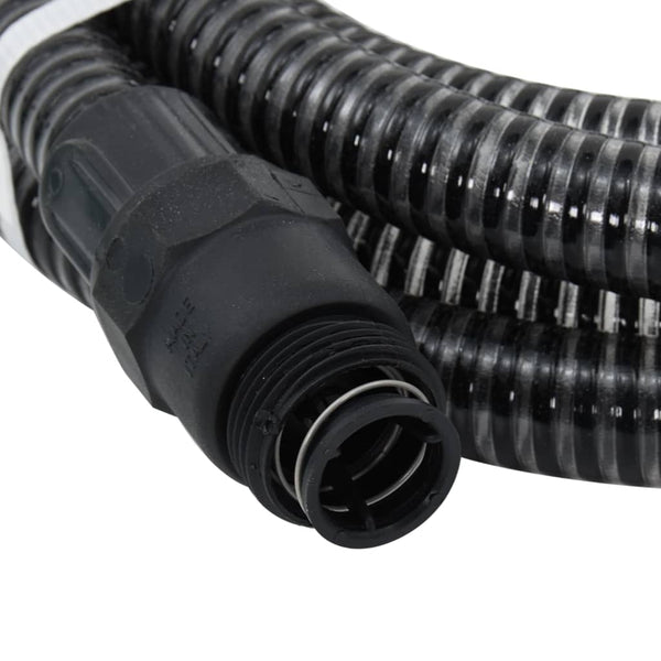 Saugschlauch mit PVC-Anschlüssen Schwarz 1" 7 m PVC