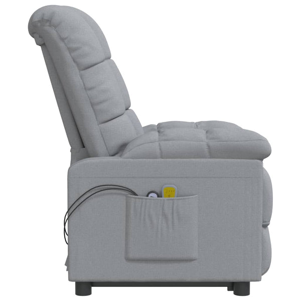 Massagesessel Elektrisch Hellgrau Stoff