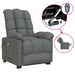 Massagesessel Elektrisch Dunkelgrau Stoff
