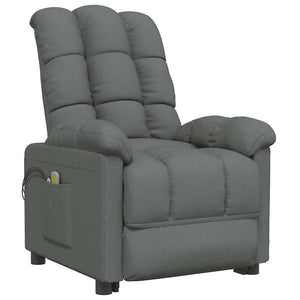 Massagesessel Elektrisch Dunkelgrau Stoff