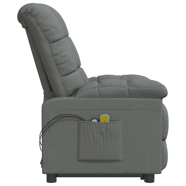 Massagesessel Elektrisch Dunkelgrau Stoff
