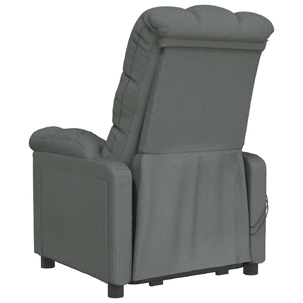 Massagesessel Elektrisch Dunkelgrau Stoff